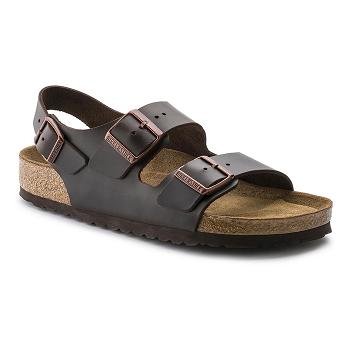 Sandále Birkenstock Milano Soft Footbed Amalfi Kozene Damske Káva | SK 198VRW